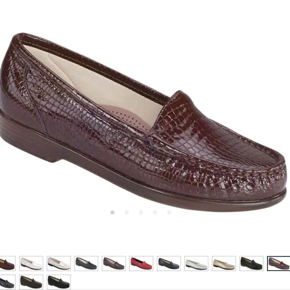 SAS Simplify Croc Embossed Comfort Loafers NARROW